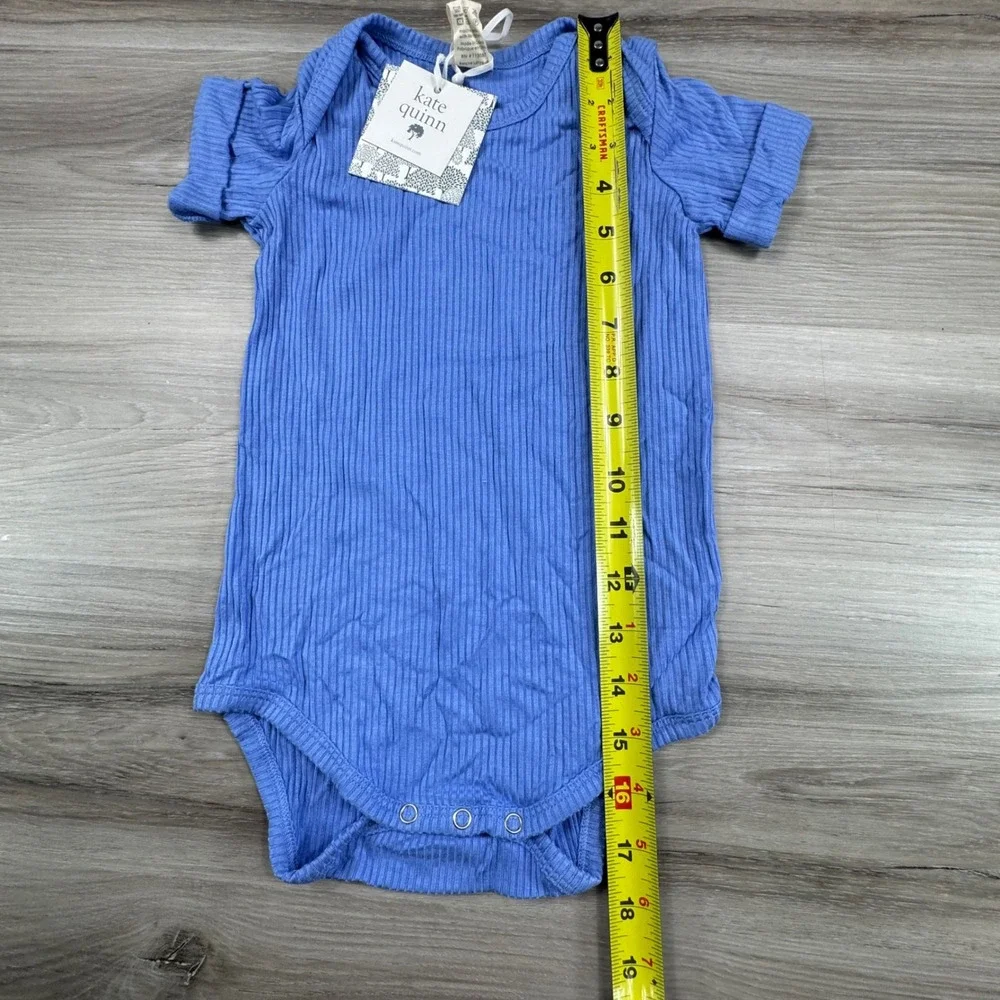 Kate Quinn Blue Ribbed Modal Short Sleeve Bodysuit 18-24M NWT